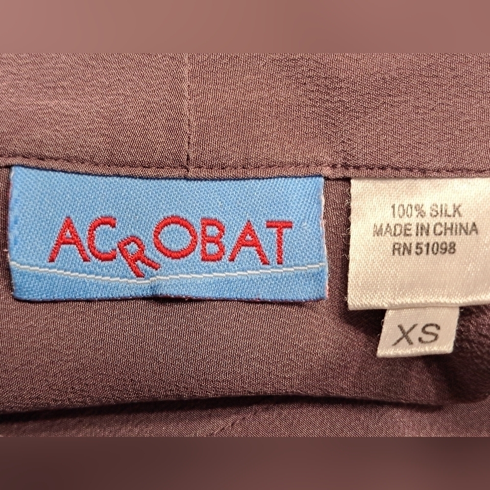 Acrobat Mauve 100% Silk Blouse Size XS - Picture 13 of 13